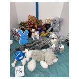 plush alligator and stuffed animals lot