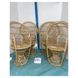 VTG miniature wicker peacock chairs for dolls