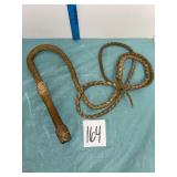 VTG braided leather bull whip