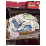 Lot of Assorted Used Baby Clothes in Cardboard Box