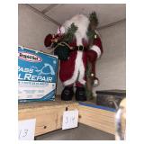Standing Santa Claus Christmas Figurine with Staff