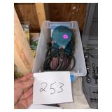 Used Teal Electric Power Sander in Clear Storage B