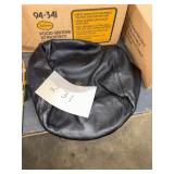 Black Leather Cap with Brim
