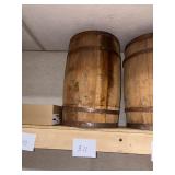 Rustic Wooden Barrel with Metal Bands