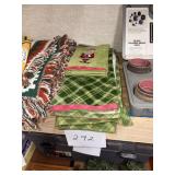 Christmas Themed Embroidered Santa and Green Plaid