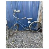 Worn Blue Step-Through Frame Cruiser Bicycle