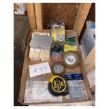 Mixed Box of Hardware, Fasteners, and Tools