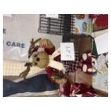 Stuffed Reindeer Holiday Doll with Plaid Outfit an