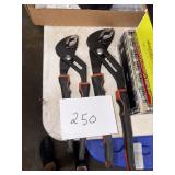 Set of 3 Groove Joint Pliers with Black and Red Gr