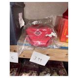 Red Fabric Accessory with Diamond '10 OL' Logo in
