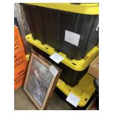 1 large empty tote with lid