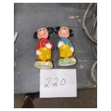 Vintage Disney Mickey Mouse Ceramic Figurine Pair