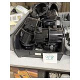 Lot of Round Black Plastic Electrical Outlet Boxes