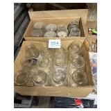 Collection of Assorted Clear Glass Canning Jars