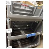 Husky Stackable Storage Bins, Set of Three