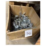 Assorted Metal Pipe Hanger Clamps