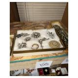 Vintage Rhinestone and Pearl Brooch Collection