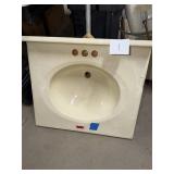 Drop-In Cream Bathroom Vanity Sink