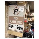 Vintage Metal No Parking Tow-Away Sign