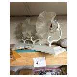 Three-Light White Vanity Fixture with Ruffled