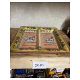 Rustic Rooster Divided Ceramic Serving Tray