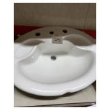 White Ceramic Drop-In Bathroom Sink