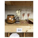 Rooster Kitchen Decor and Glassware Set