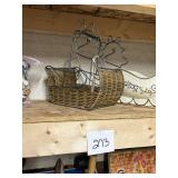 Wire and Wicker Rooster Design Basket