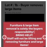 Buyer removes large furniture