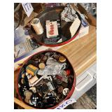 Vintage Metal Tins with Sewing Notions buttons