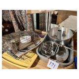 Kitchenware Assortment: Tube Pan and Dish Rack