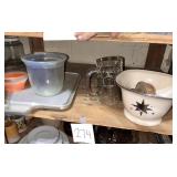 Vintage Star-Patterned Cream Mixing Bowl shelf lot