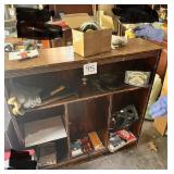 Vintage Wooden Storage Shelving Unit & contents