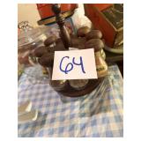Vintage Rotating Wooden Spice Rack with Jars