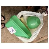 Vintage Green and White Kitchen Storage Containers