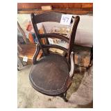 Vintage Dark Wood Spindle Back Armchair