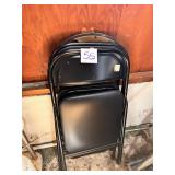 Set of Black Metal Folding Chairs