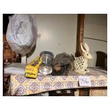 Vintage Ceramic Cutout Rabbit Figurine