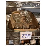 Clear Glass Candle Holders and cake pan