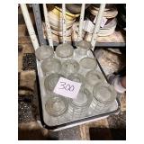 Set of 11 Vintage Grid-Pattern Glass Tumblers