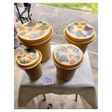 Vintage Mushroom Print Canister Set