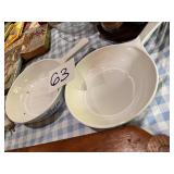 Blue flower corning ware skillet/sauce pans