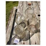 Set of Four Vintage Clear Glass Jugs