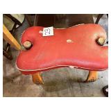 Vintage Equestrian-Style Red Stool