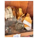Work Gloves and Metal Tableware Assortment