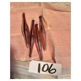 Set of 4 Vintage Pink Glass Icicle Ornaments
