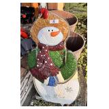 Metal Lighted Snowman Holiday Decoration