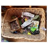 Decorative, Hobby Items in large Basket
