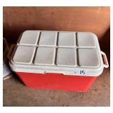 Rubbermaid Red and White Cooler