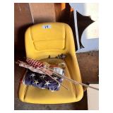 Yellow Molded Seat with Two American Flags